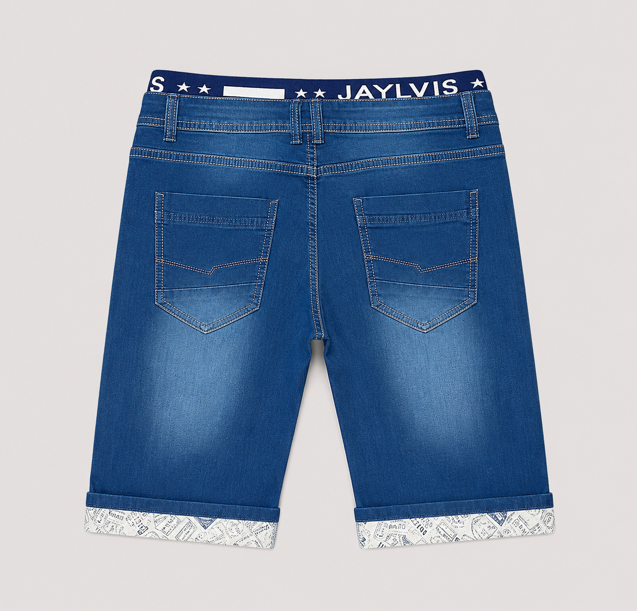 Short en jean bleu Grande taille