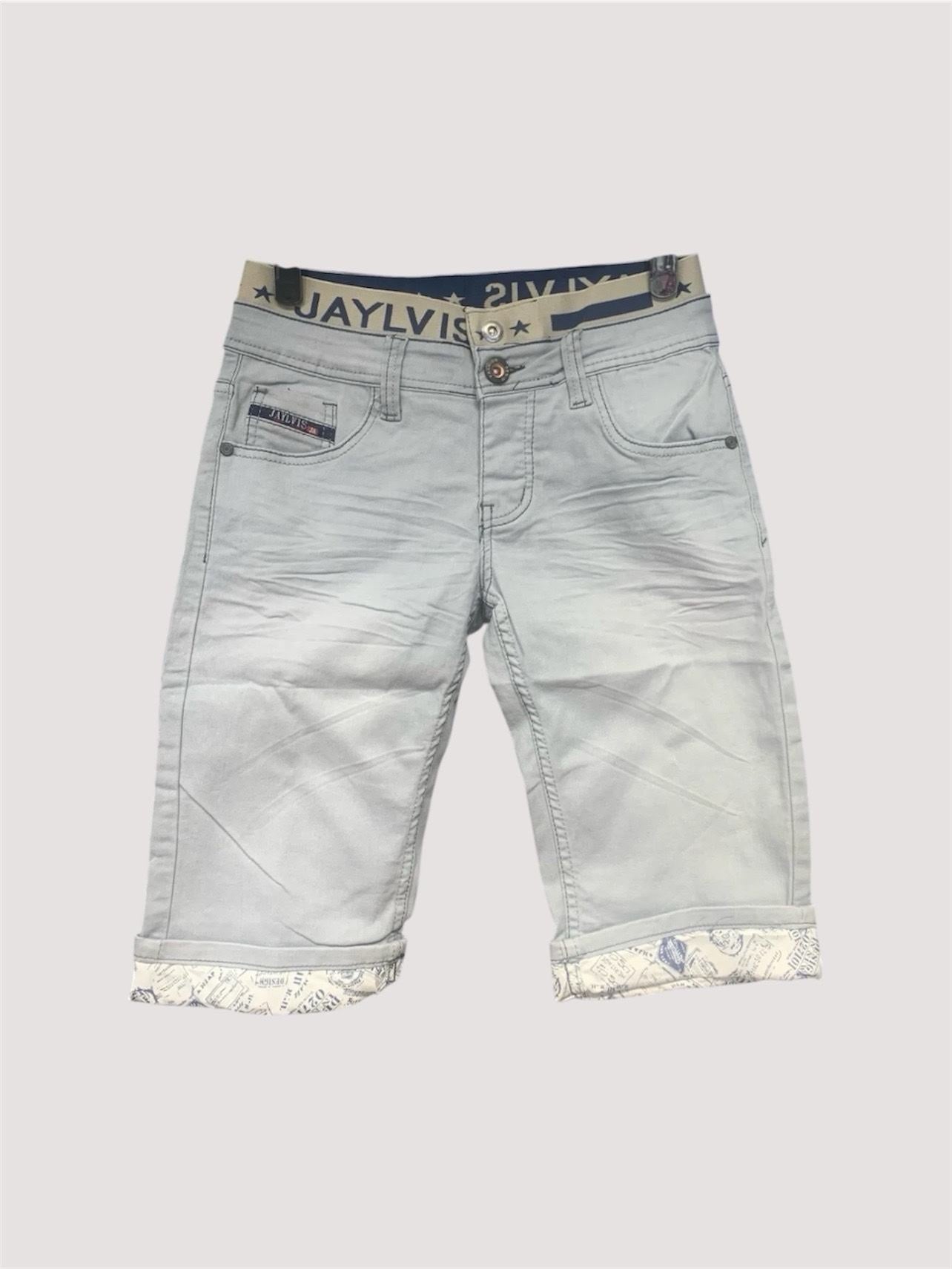 Short en jean gris clair