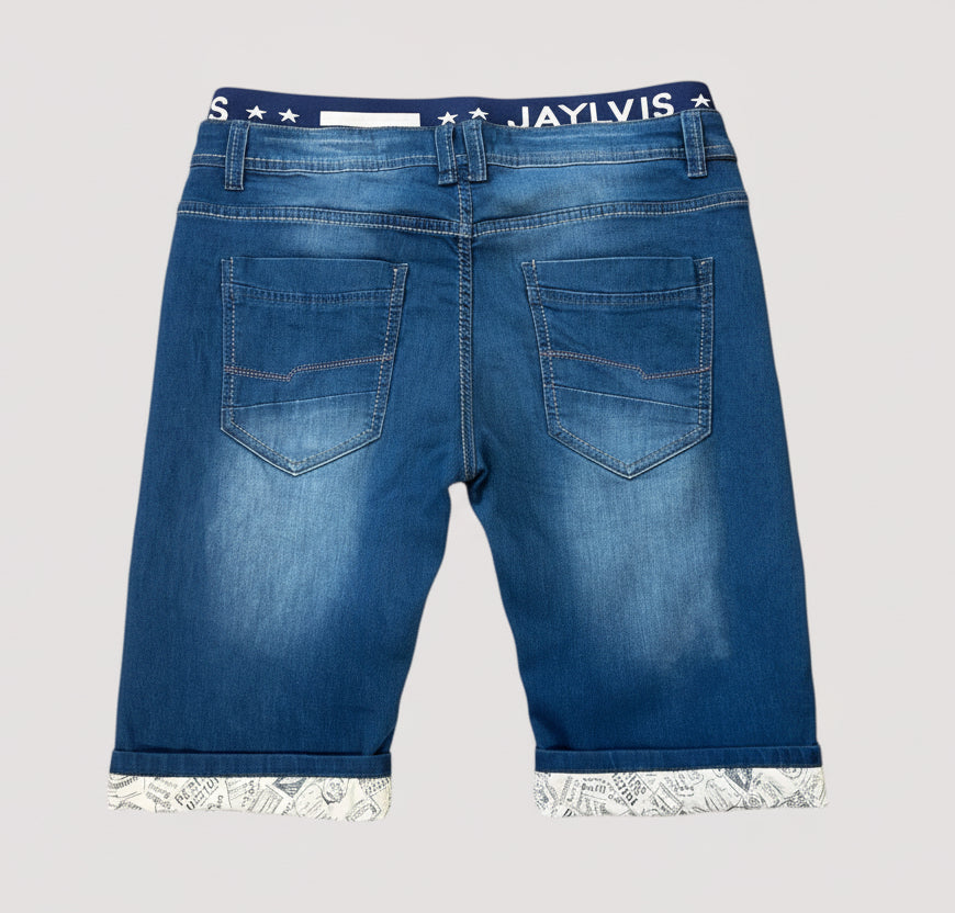Short en jean bleu Grande taille