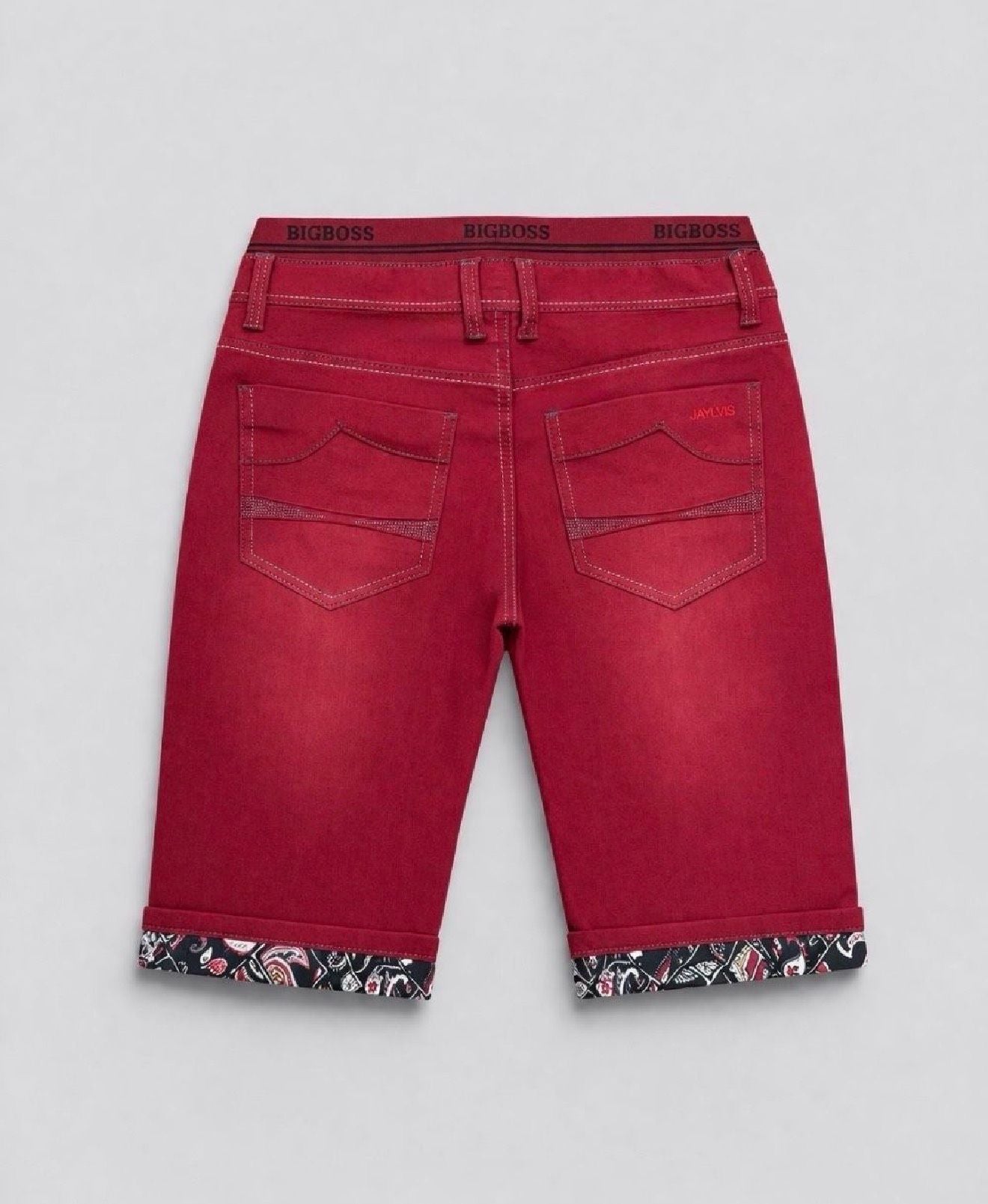 Bermuda en jean homme rouge grand taille