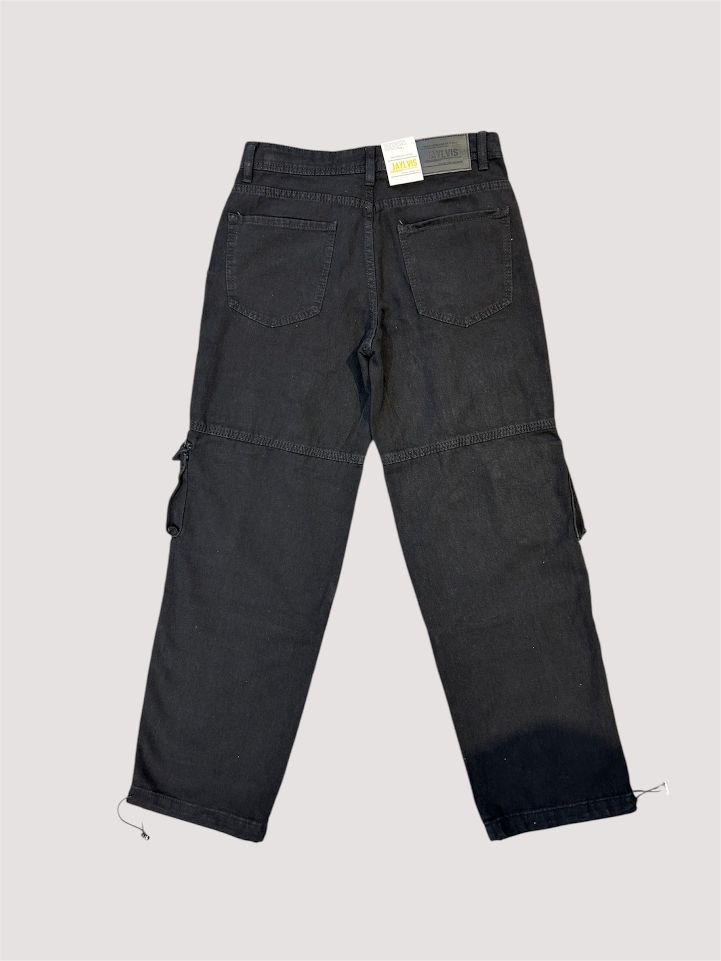 Jean cargo noir multi poches