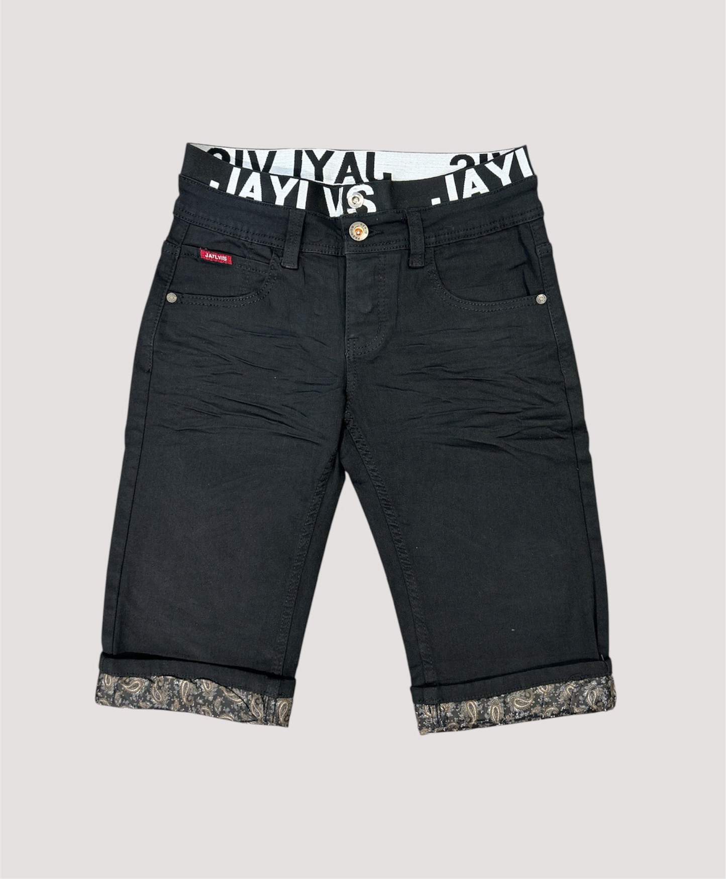 Short en jean Noir