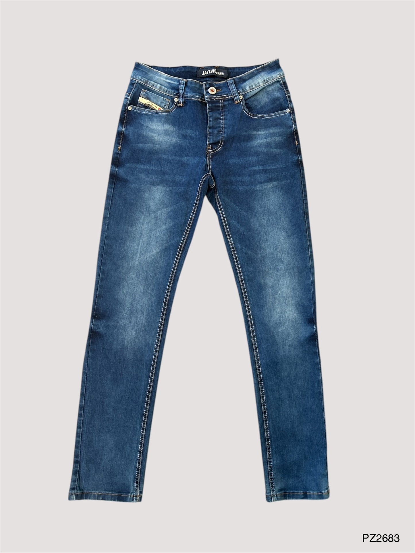 Jeans bleu stone ajusté