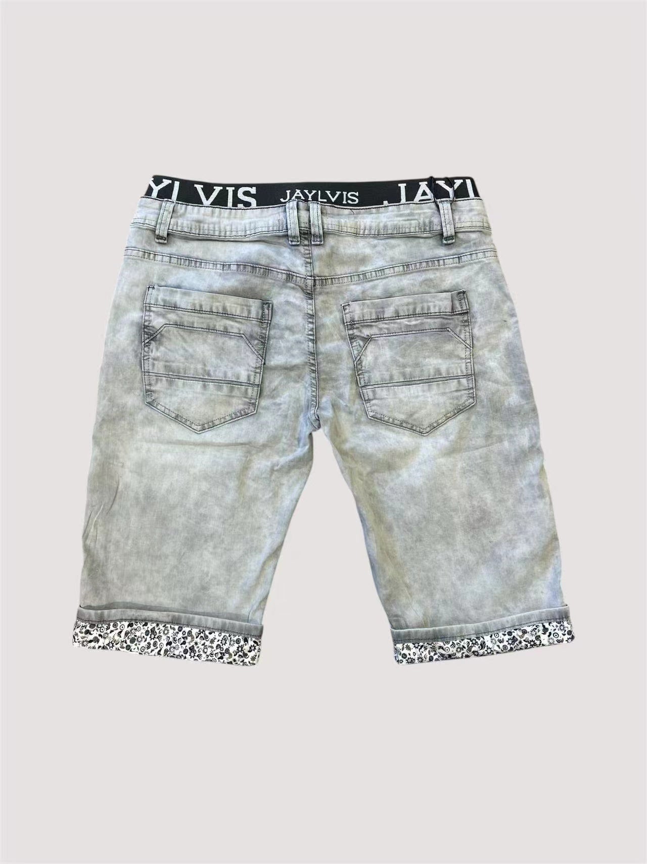 Short en jean gris