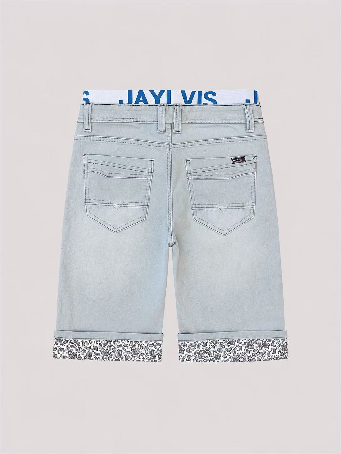 Short en jean gris clair