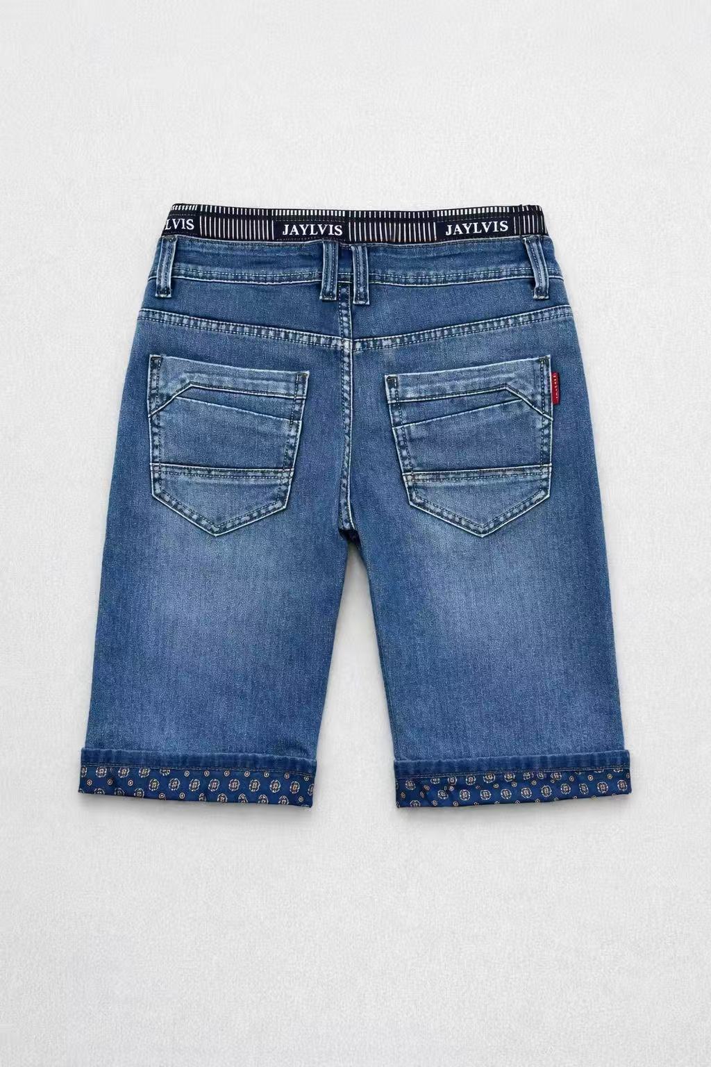 Short en jean bleu délavé 1728