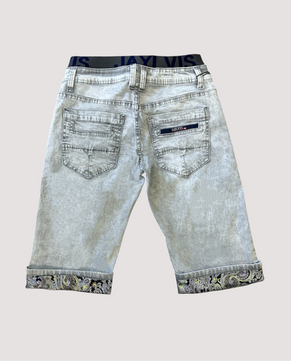 Short en jean gris