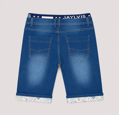 Short en jean bleu Grande taille