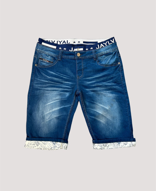 Short en jean bleu Grande taille