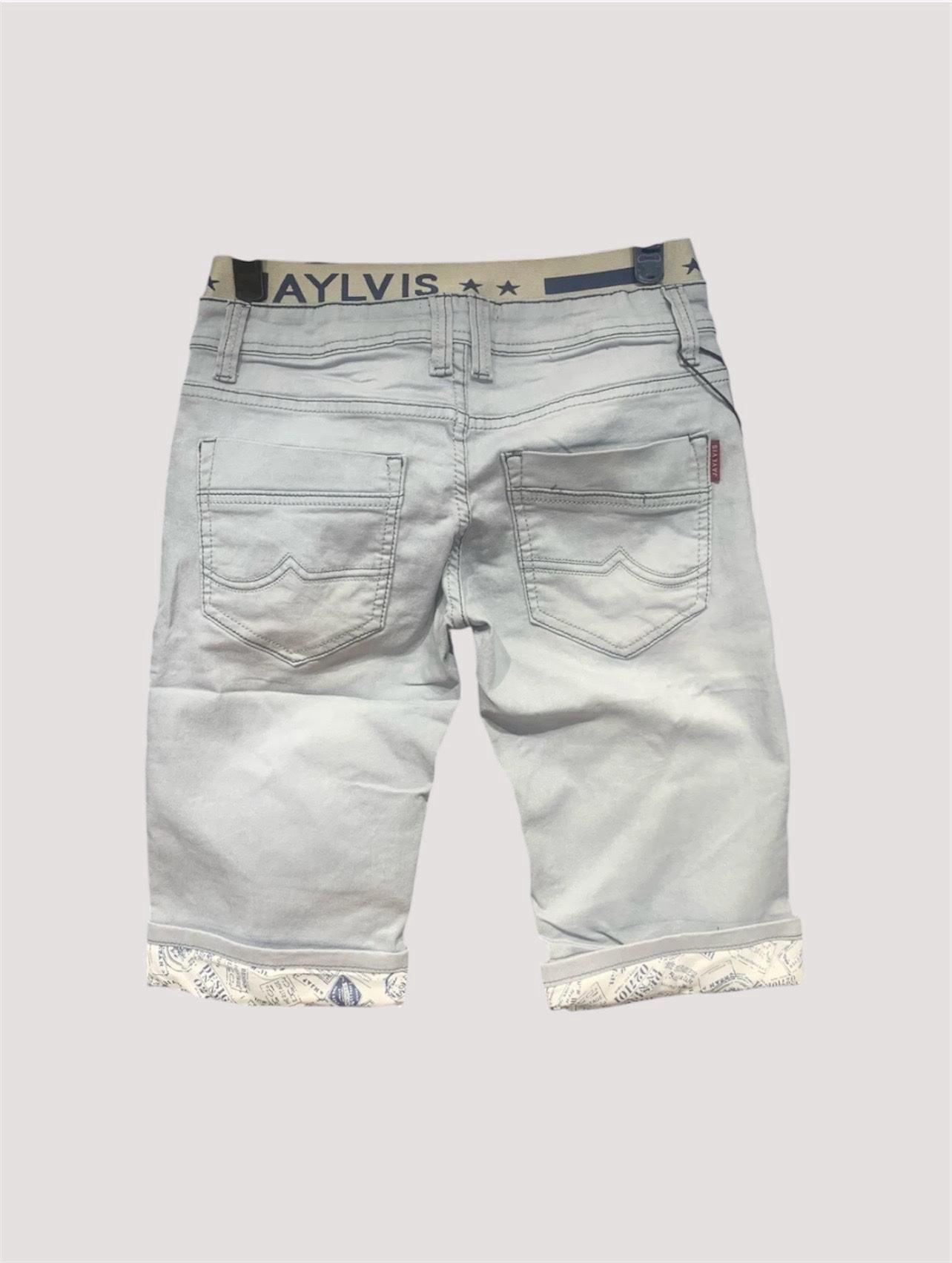 Short en jean gris clair
