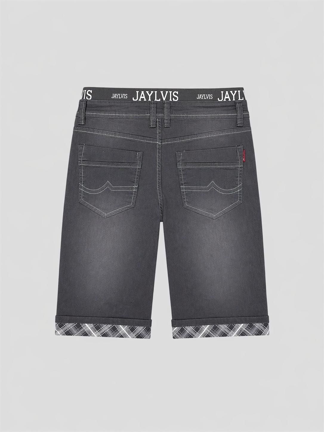 Short en jean gris pétrole