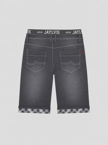 Short en jean gris pétrole