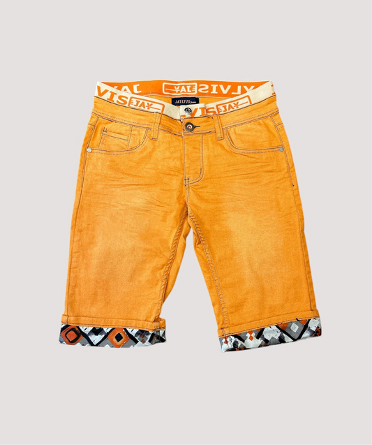 Short en jean Jaune