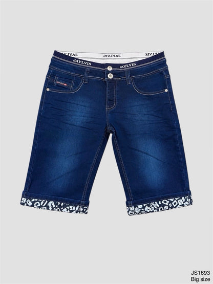 Short en jean bleu grand taille js1693