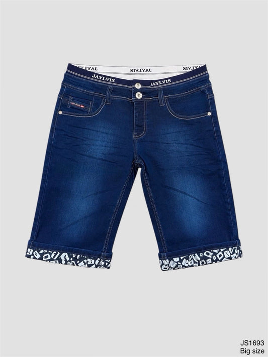 Short en jean bleu grand taille js1693