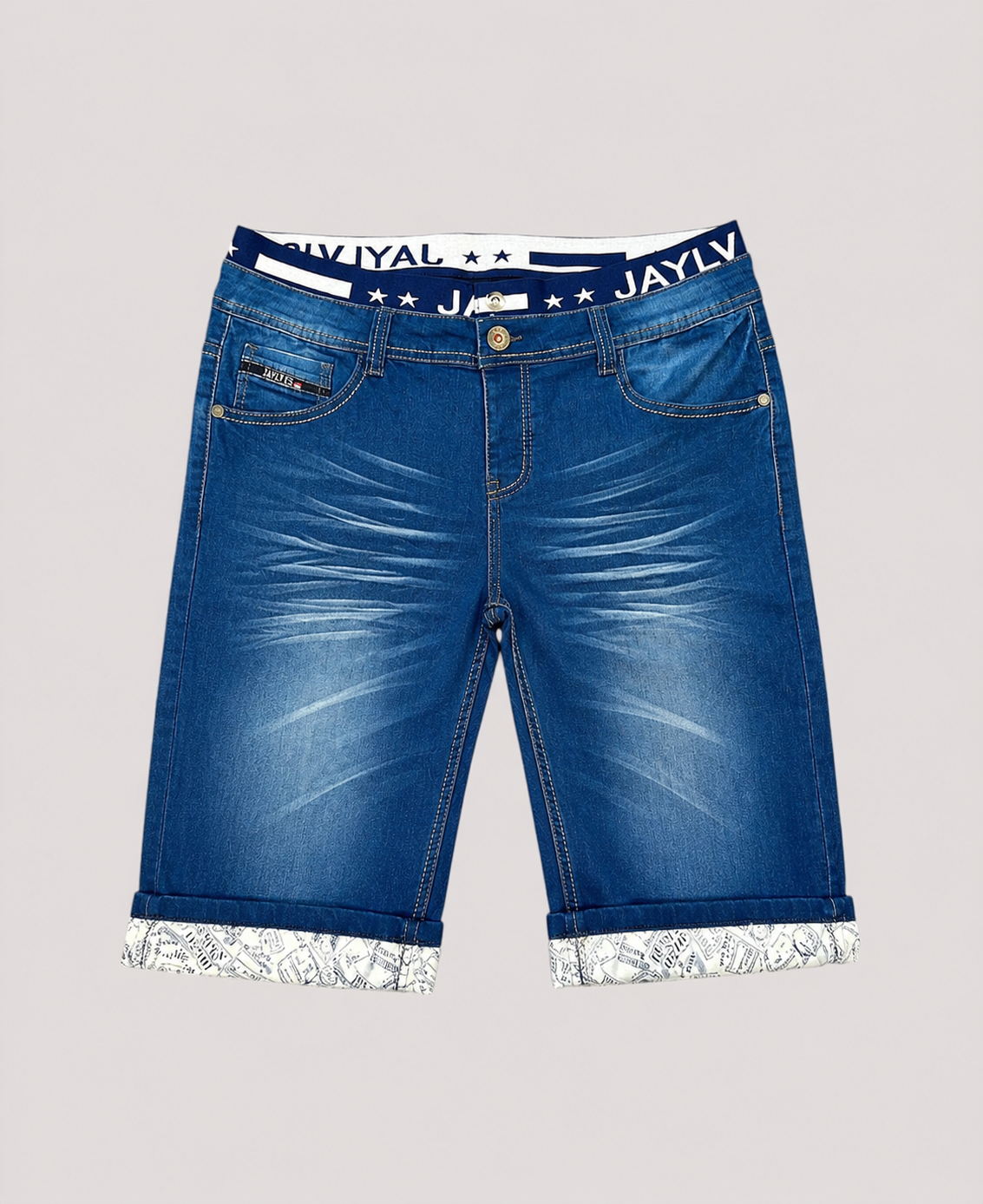 Short en jean bleu Grande taille