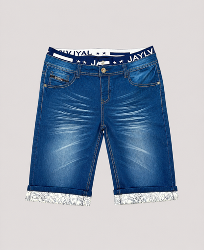 Short en jean bleu Grande taille