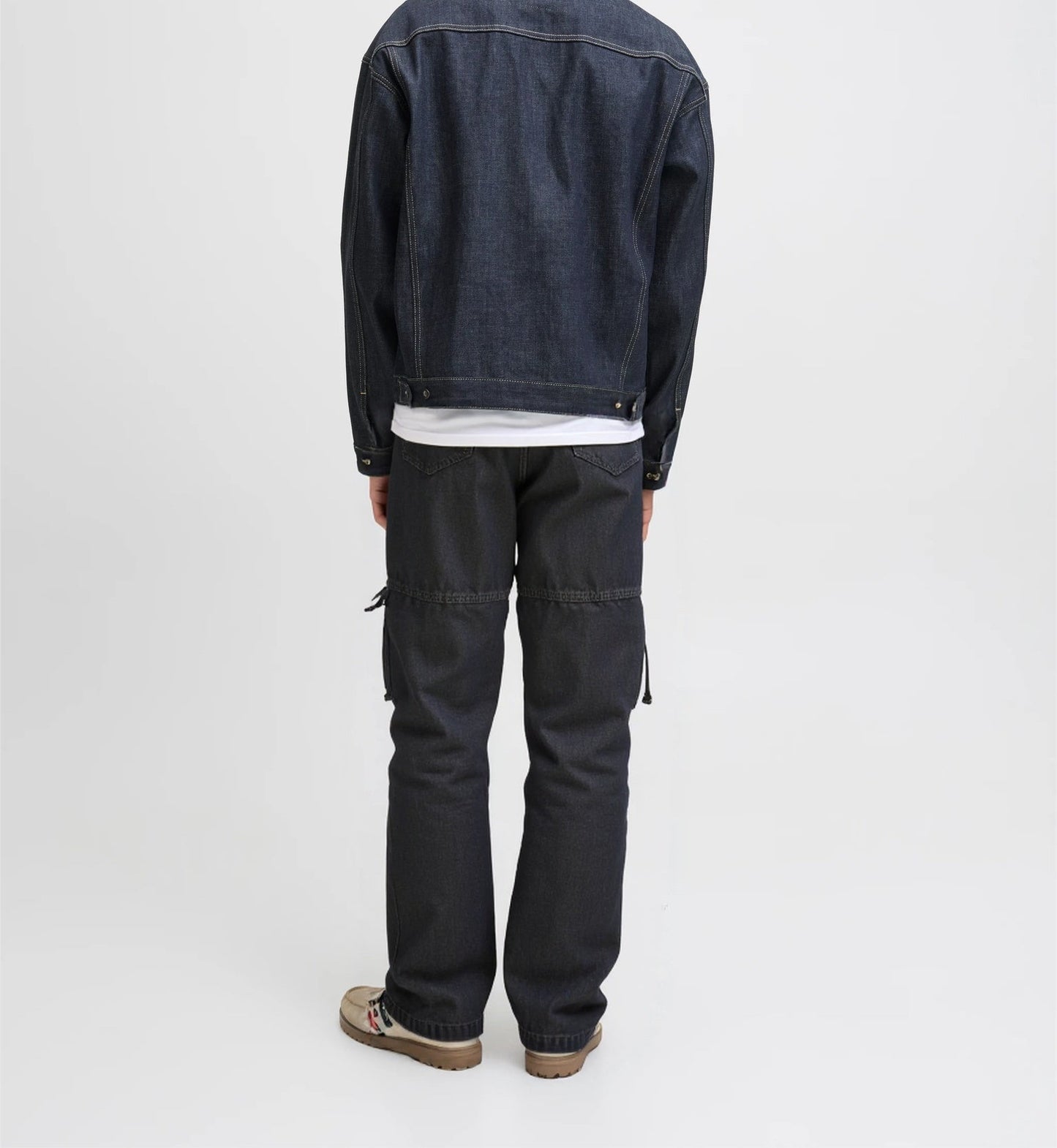 Jean cargo noir multi poches