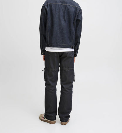 Jean cargo noir multi poches