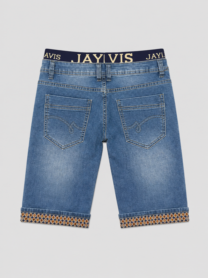 Short en jean bleu délavé pour homme – Style casual et confortable