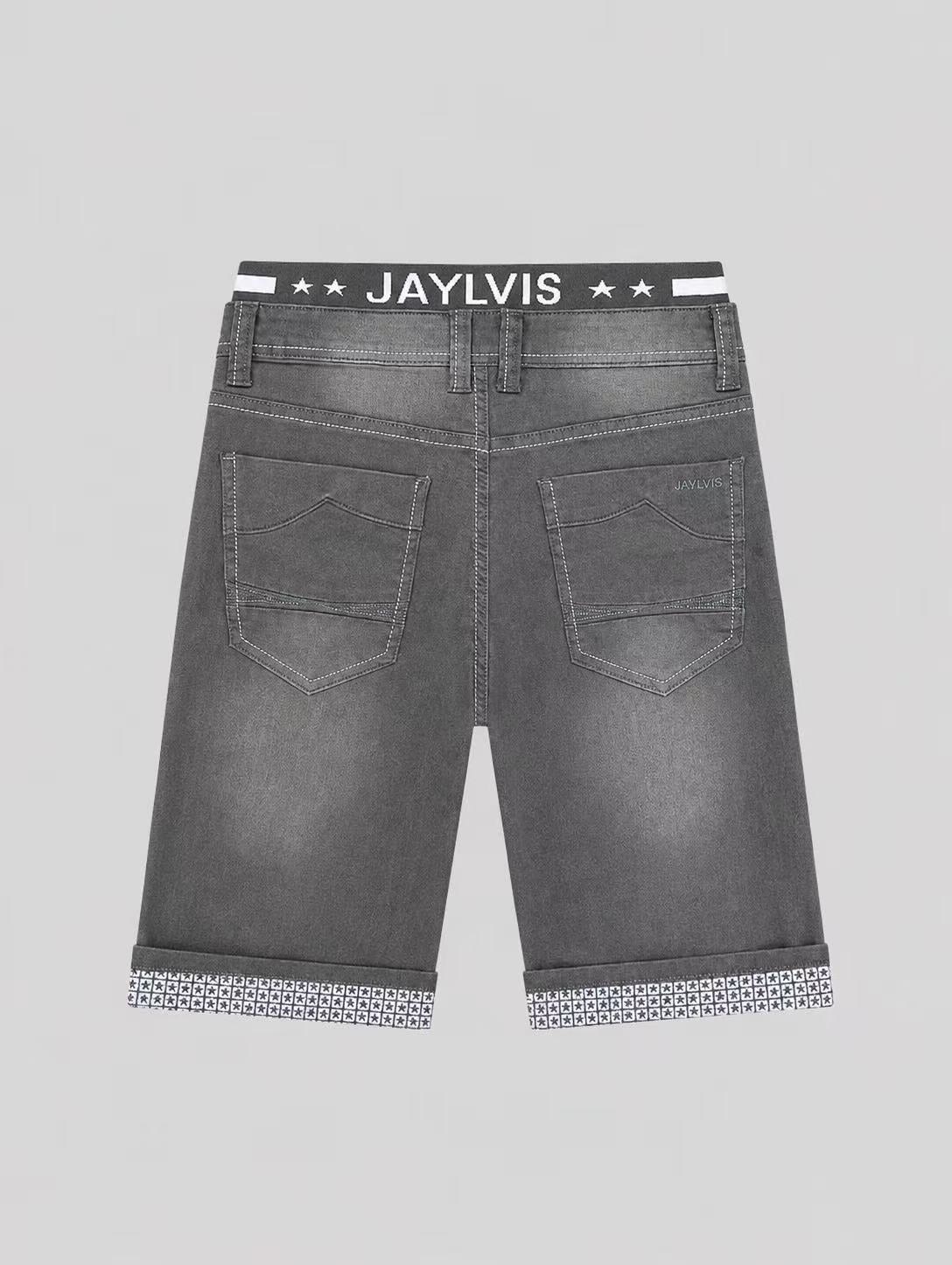 Short en jean gris pétrole