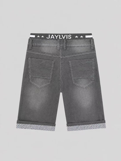 Short en jean gris pétrole
