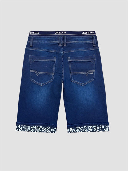 Short en jean bleu grand taille js1693