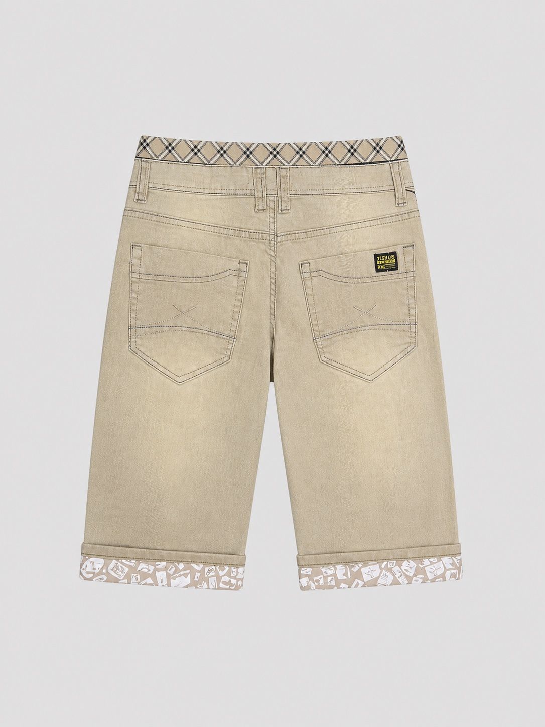 Short en jean Beige foncés