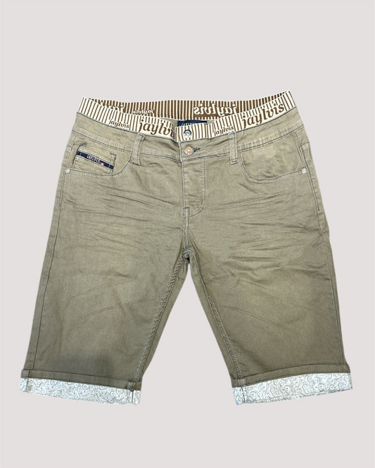Short en jean beige