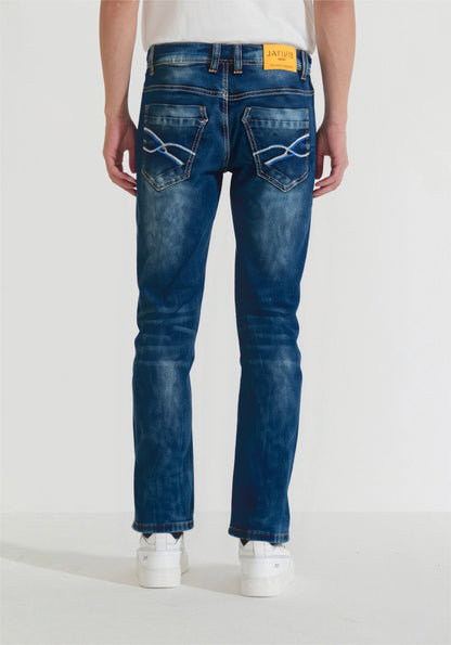 Jeans bleu stone ajusté