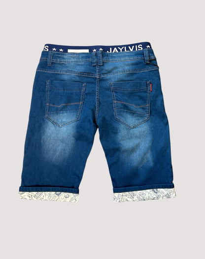 Short en jean bleu Grande taille