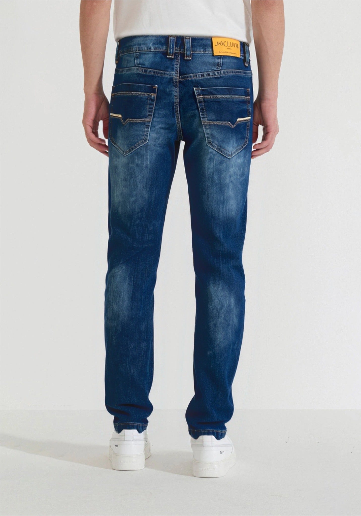 Jeans bleu stone ajusté