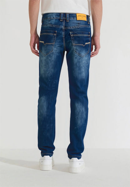 Jeans bleu stone ajusté