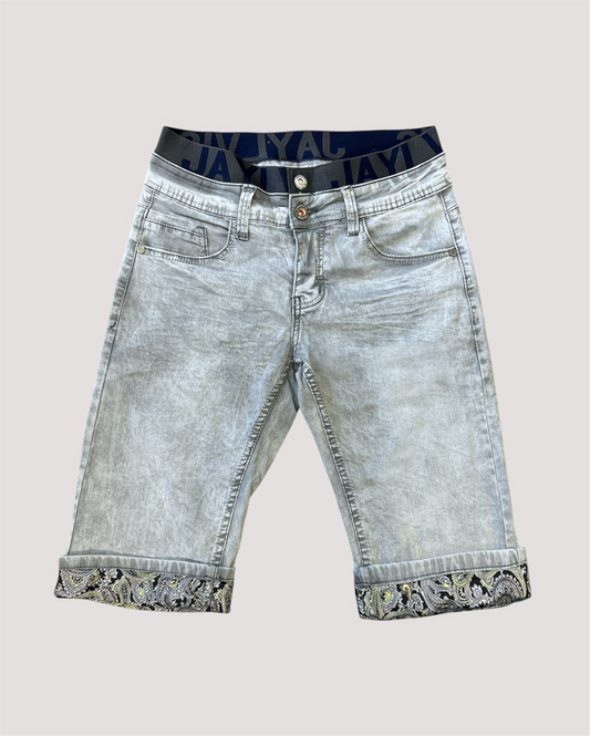 Short en jean gris