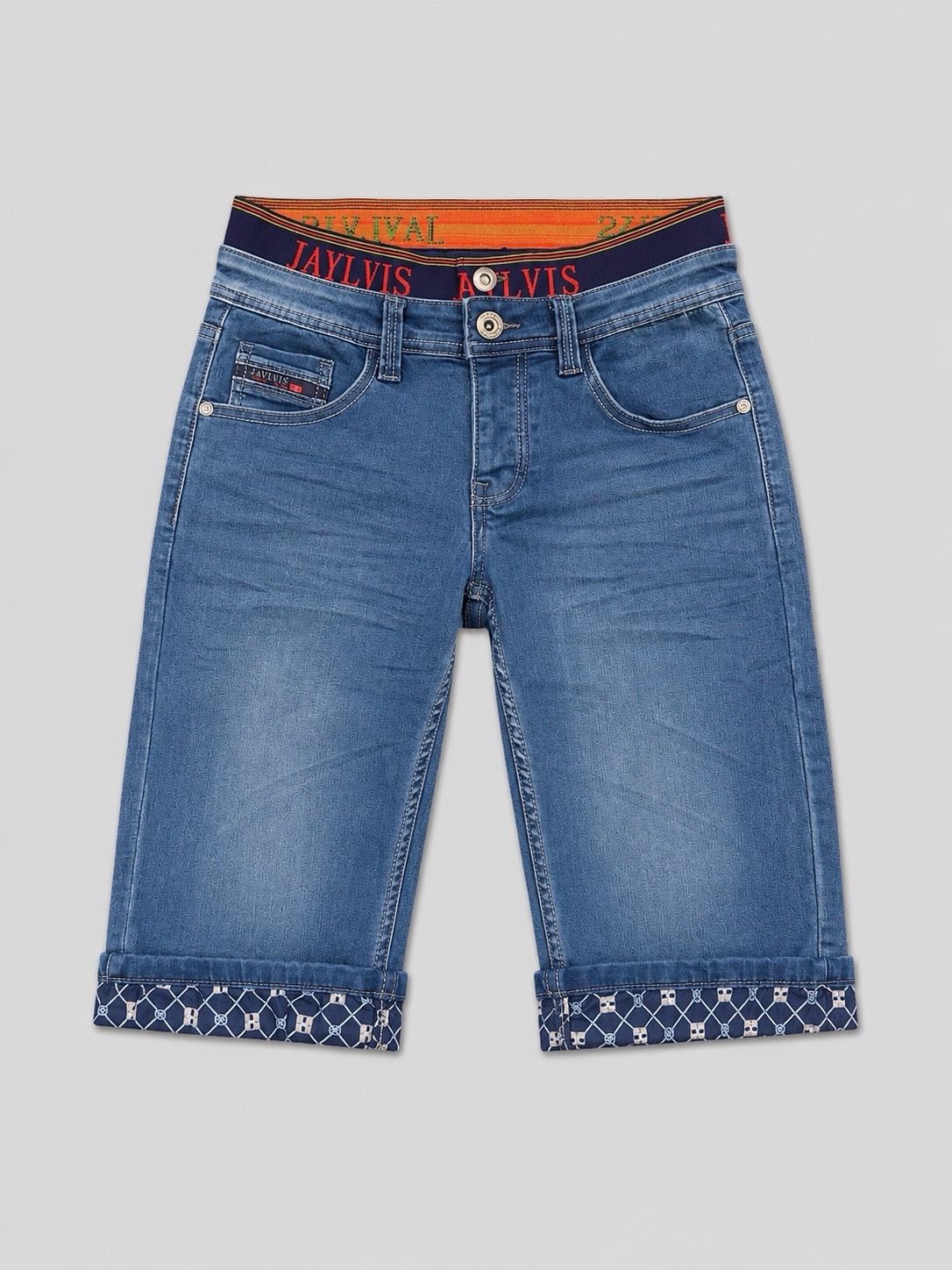 Short en jean bleu délavé 1752