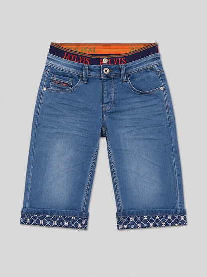 Short en jean bleu délavé 1752