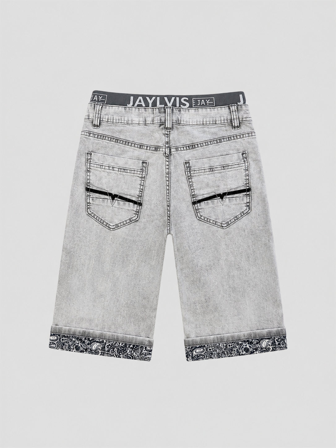 Short en jean gris délavé pour homme – Style casual et confortable