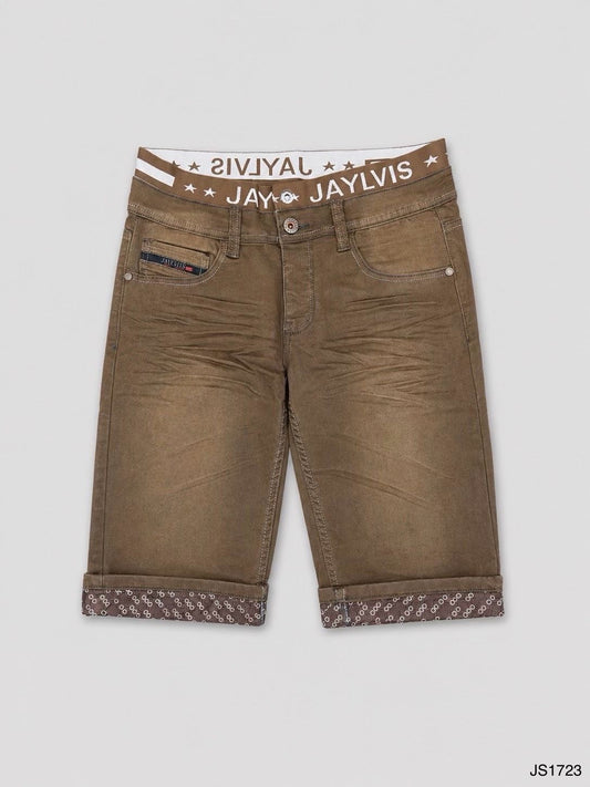 Short en jean marron