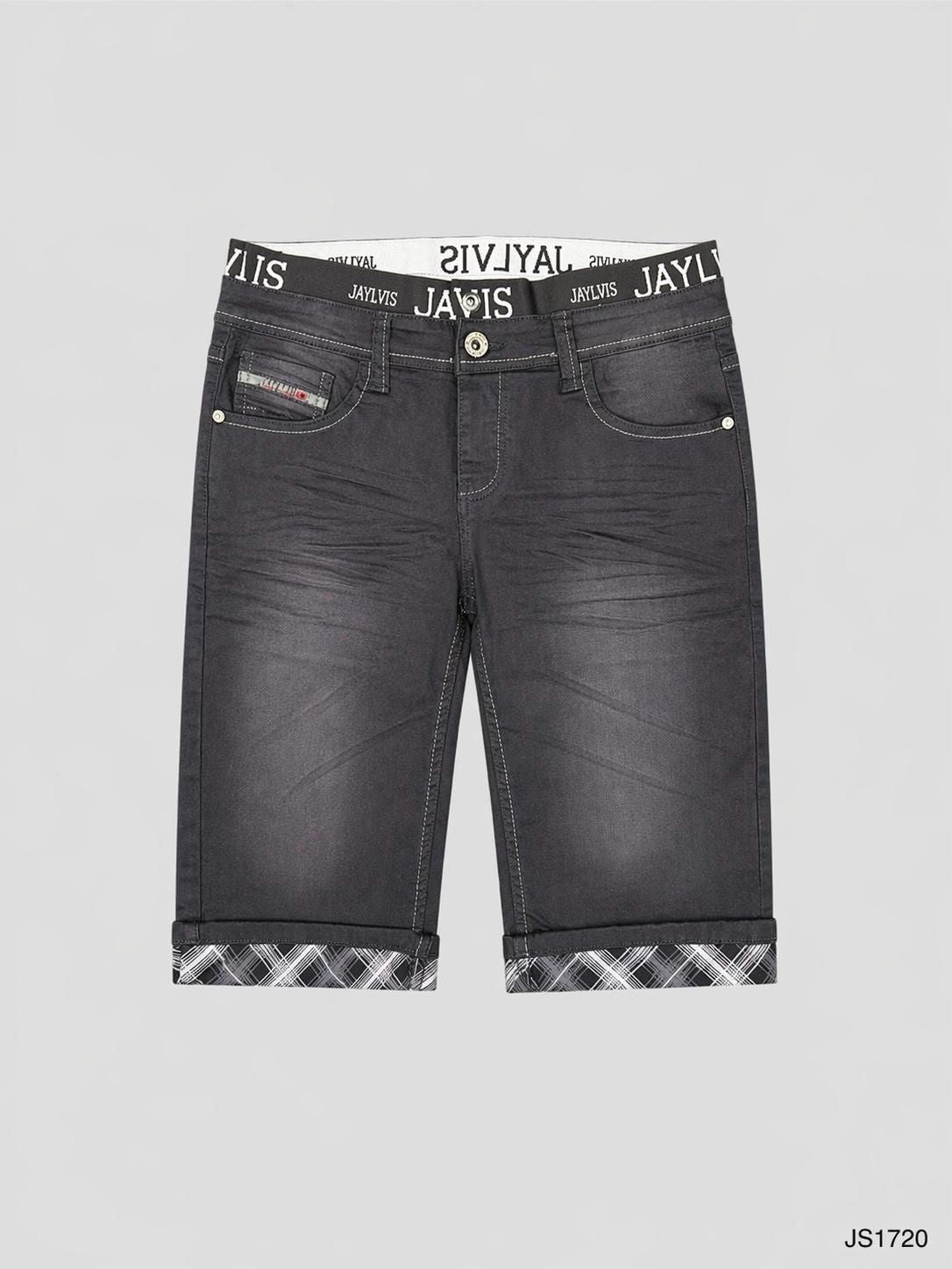 Short en jean gris pétrole