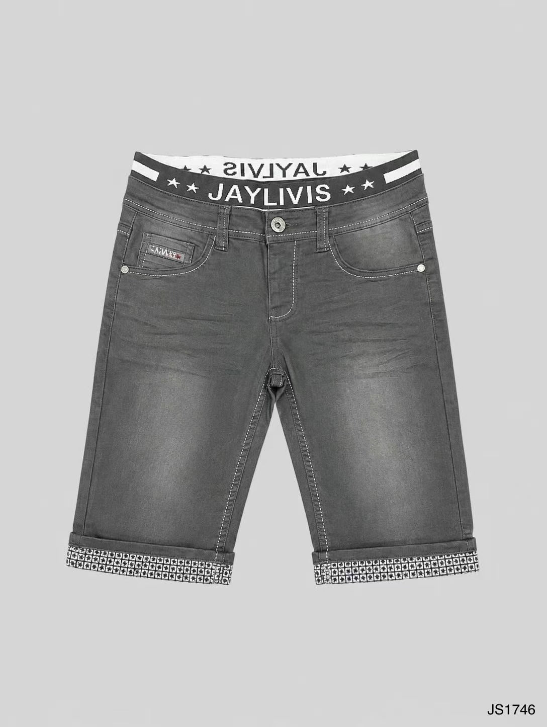 Short en jean gris pétrole