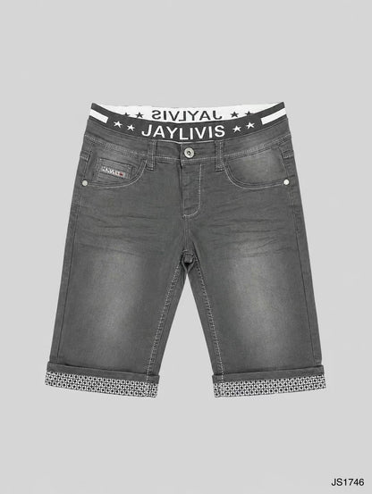 Short en jean gris pétrole
