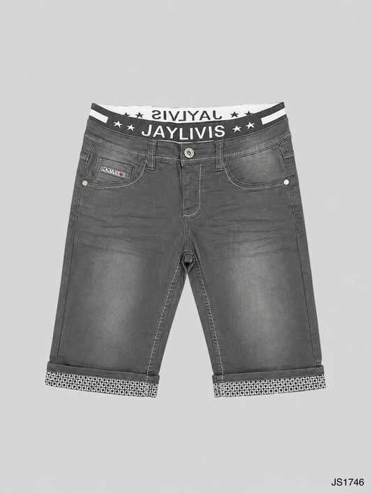 Short en jean gris pétrole