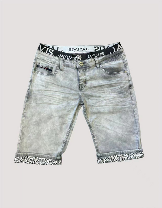 Short en jean gris