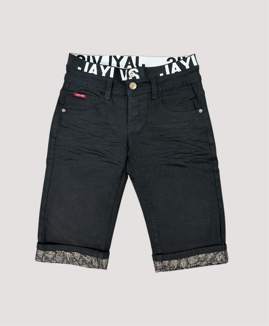 Short en jean Noir