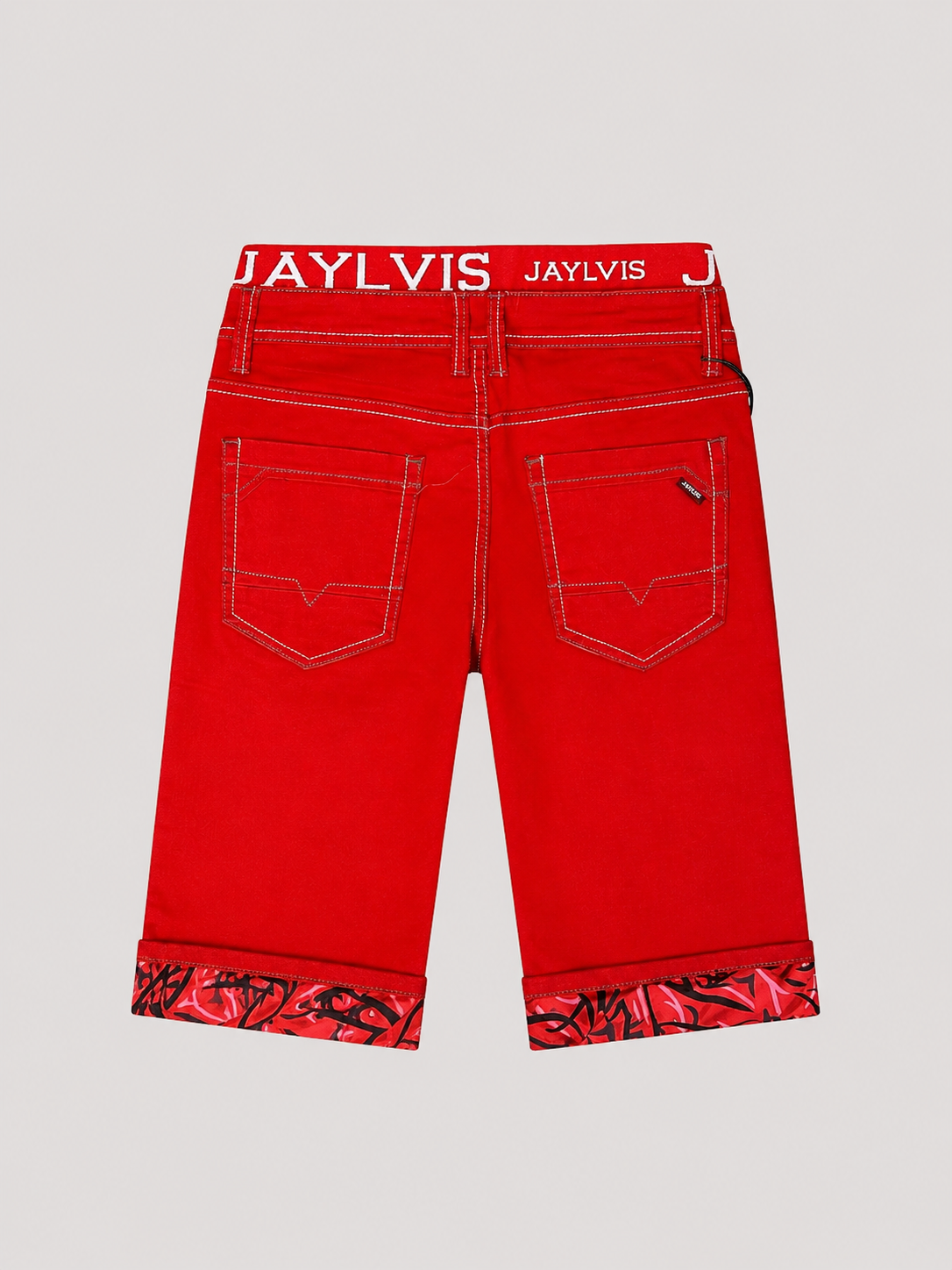 Short en jean rouge écarlate