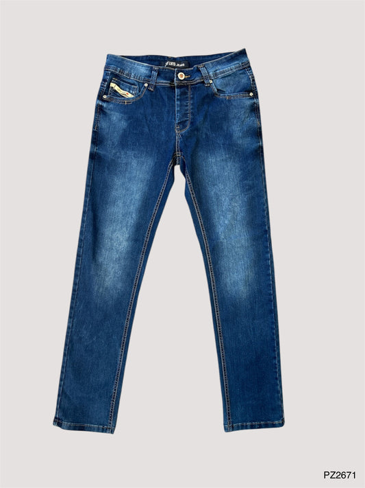 Jeans bleu stone ajusté