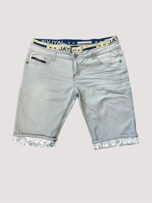 Short en jean gris clair