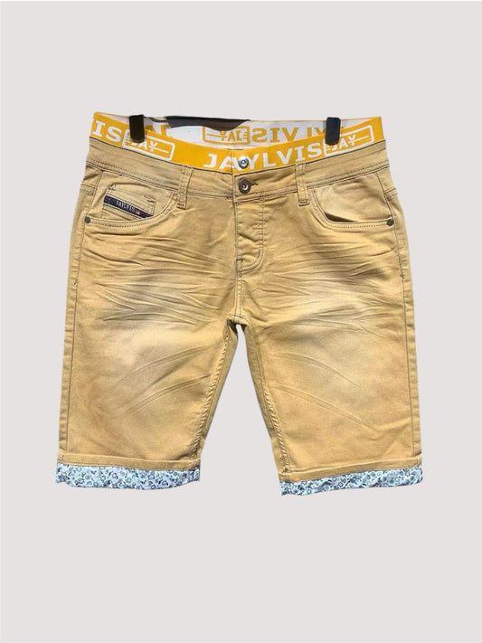Short en jean beige