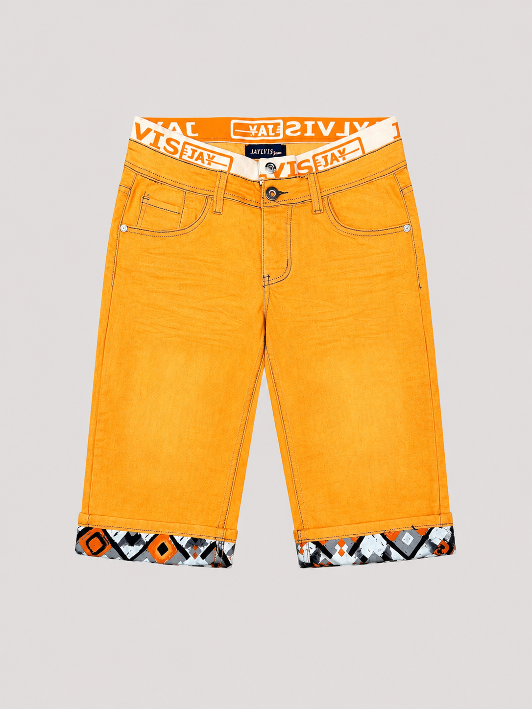 Short en jean Jaune