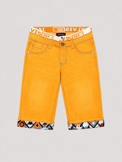 Short en jean Jaune